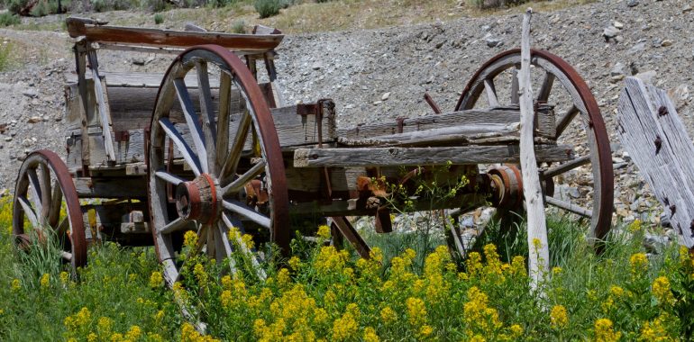 vieux wagon pionnier ville fantome Belmont Nevada